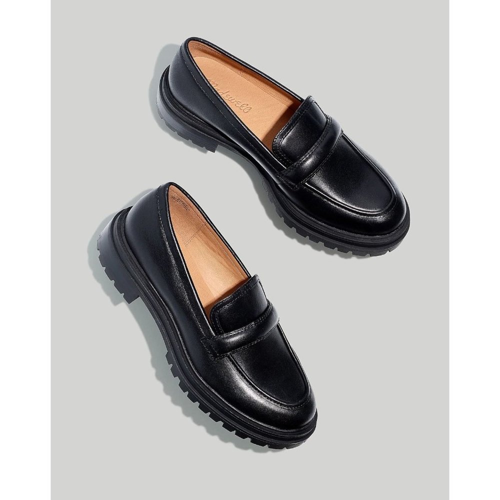Madewell The Bradley Lugsole Loafer True Black Size 6 Leather Preppy Shoes